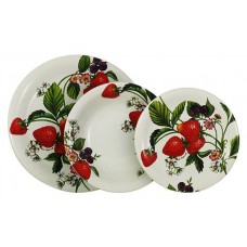 Набор из 3-х тарелок Spigarelli Strawberry, (закусочная, обеденная, суповая)коллекция Клубника